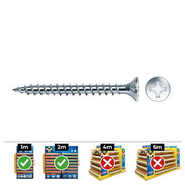 Celo - Tornillo Madera Avellanado Pozi 200 Unidades, 4.5x30 mm, Cabeza PZ2, Zincado+Lubricado, Caja, Referencia VLOX