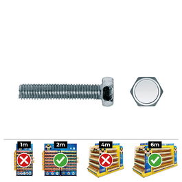 Celo Tornillo Métrica Hexagonal DIN 933 Ø5x10mm Zincado Caja 500 Unidades