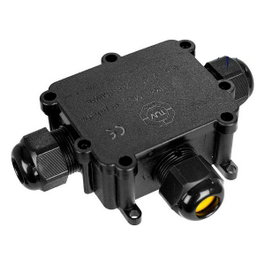 Solera Caja de empalmes aérea para exterior estanca con 3 prensaestopas IP68 Black Series bk-3pt