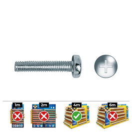 Celo Tornillo Métrica Alomado Philips Din 7985 Ø4x30mm Zincado Caja 500 Unidades
