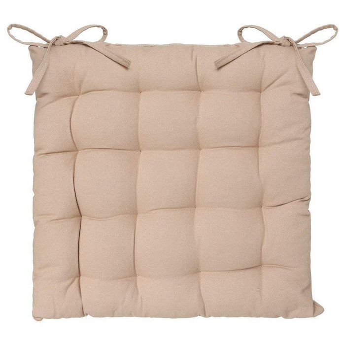 Atmosphera Cojín para silla estilo galleta Beige 38 x 38 cm