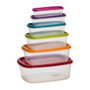 5Five Set de 6 Fiambreras Colors, 0.3L/0.5L/0.7L/1.15L/1.8L/2.8L, BPA Free, Aptas para Lavavajillas y Microondas, Polipropileno