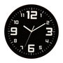 5Five Reloj de Cocina Negro Ø30 cm, Polipropileno, Funciona con 1 Pila AA