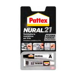 Pattex Nural 21 Soldadura Metálica en Frío 22ml Pasta Gris Unión Metales Resistencia Intemperie