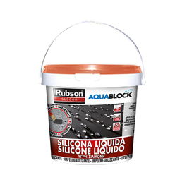 Rubson Aquablock Silicona Líquida Teja 1 kg Impermeabilización Máxima Elasticidad Alta Resistencia UV Estanco Fácil Aplicar