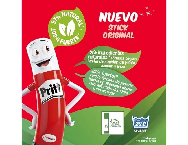Pritt Pegamento transparente en barra 11 g