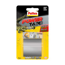Pattex Power Tape Cinta Adhesiva Americana 10 m x 50 mm Super Fuerte Gris Multimaterial, Doble Grosor, Aislante para Reparaciones y Manualidades