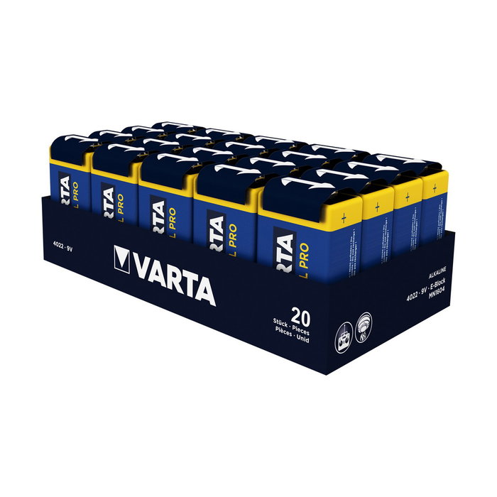 Varta Industrial Pro 6LR61 9V - Caja de 20 unidades Varta Industrial Pro 6LR61 9V - Caja de 20 unidades