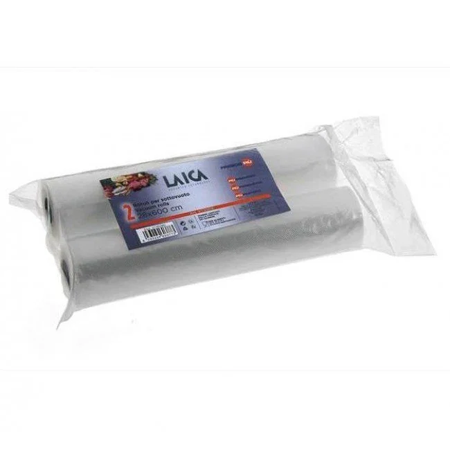Laica Vt3509 Rollos de Conservación al Vacío 28 x 600 cm, Pack 2 uds, Polipropileno, sin Bisfenol A, Transparente