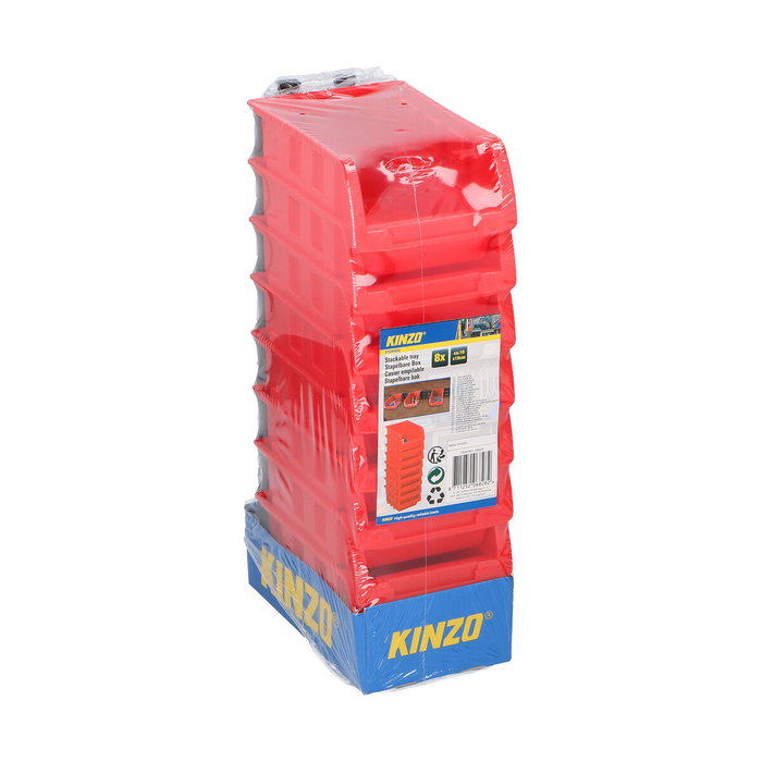 Kinzo Set de 8 Gavetas Mini Apilables de 12 x 10 cm Rojo