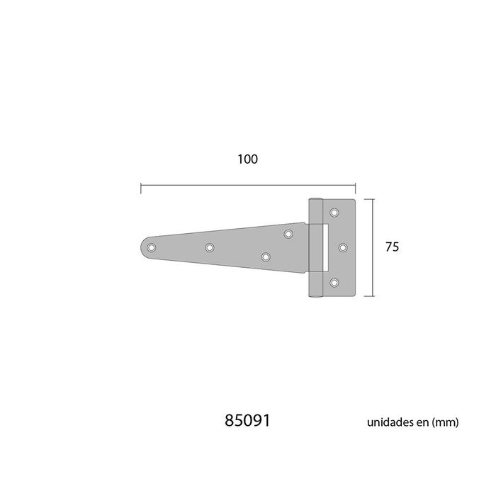 Edm Bisagra Forma T 100x75mm Hierro Negro Edm Bisagra Forma T 100x75mm Hierro Negro
