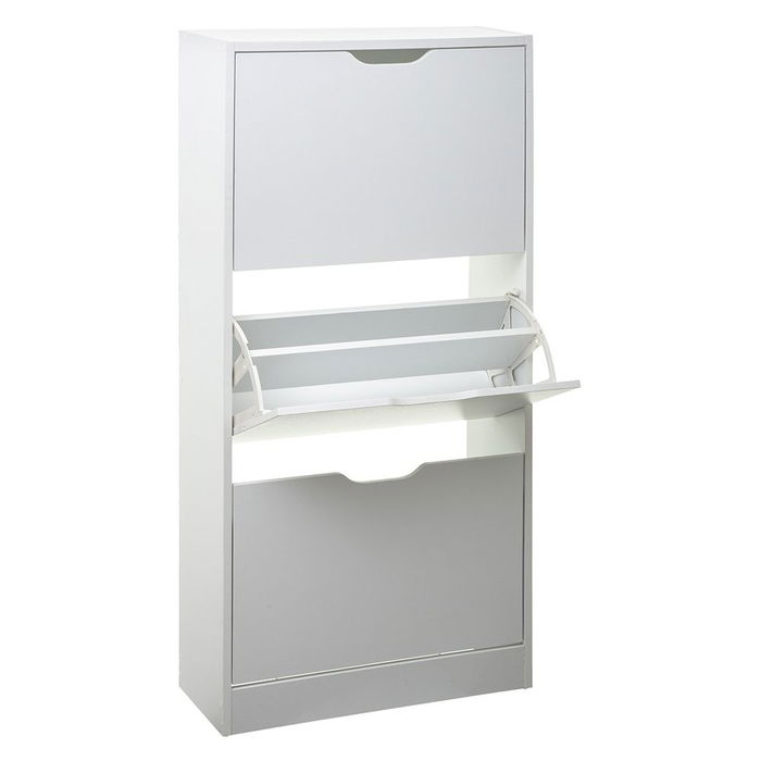 5Five Zapatero de Madera Blanco 115 x 60 x 24 cm con 3 Estantes para 18 Pares de Zapatos