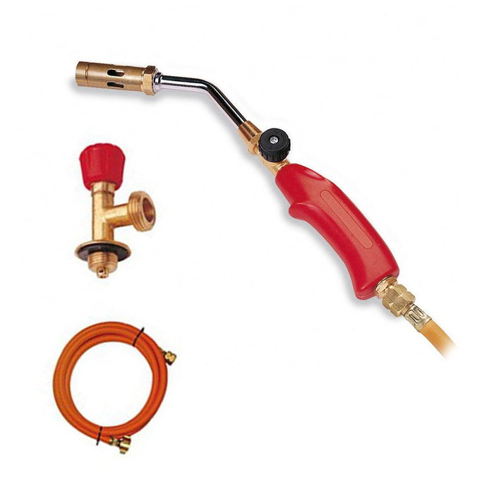 Super Ego Kit Soplete Eco Ø22mm Lanza 100mm Mango Ergonómico con Regulador de Llama Manguera Alta Presión 2m Super Ego Kit Soplete Eco Ø22mm Lanza 100mm Mango Ergonómico con Regulador de Llama Manguera Alta Presión 2m