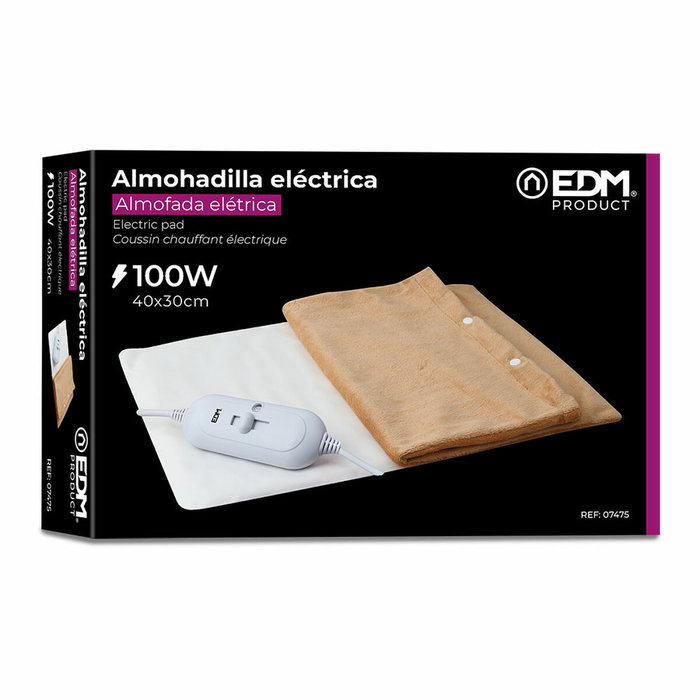 Edm Almohadilla eléctrica 100 W 40 x 30 cm Marrón