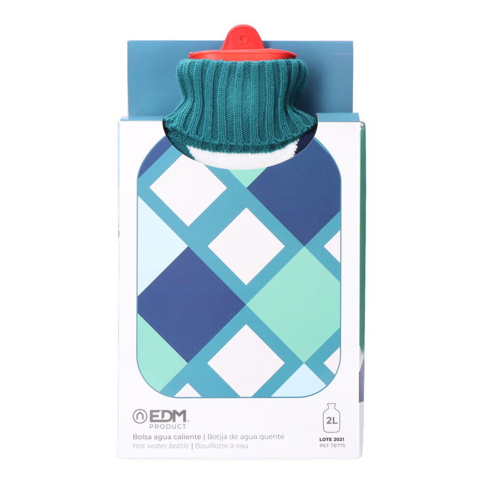 Edm Bolsa de agua caliente 2 l modelo cuadros de colores marinos