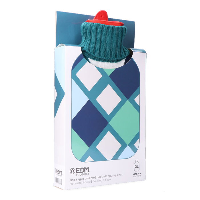 Edm Bolsa de agua caliente 2 l modelo cuadros de colores marinos