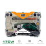 Koma Tools MR-170 Herramienta Multiusos Rotativa 170W con 190 Accesorios y Cable Flexible, Verde/Plateado, 23.5 x 7 cm