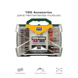 Koma Tools 08709 Set 150 Piezas Accesorios para Mini Herramienta Multiuso Rotativa Cortar Taladrar Grabar Pulir Lijar