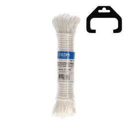 Edm Cuerda Tendedero Polipropileno Trenzado Blanco Calibre 4.5mm x 10m Resistencia 205kg