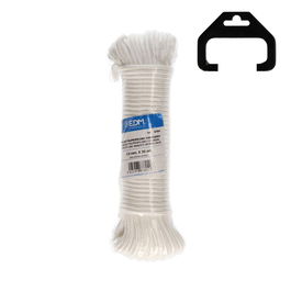 Edm Cordón Tendedero Polipropileno Trenzado Blanco 4,5 mm x 25 m para Camping y Náutica Alta Resistencia 205 kg