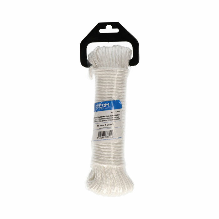 Edm Cordón trenzado de polipropileno blanco 4,5 mm x 25 m Edm Cordón trenzado de polipropileno blanco 4,5 mm x 25 m