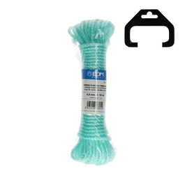 Edm Cuerda de plástico verde 4 mm x 10 m para tendederos, cercados e industria