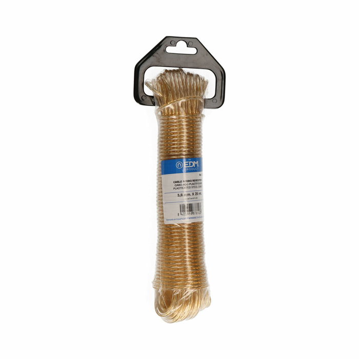 Edm Cable de acero plastificado oro 3,8 mm x 25 m