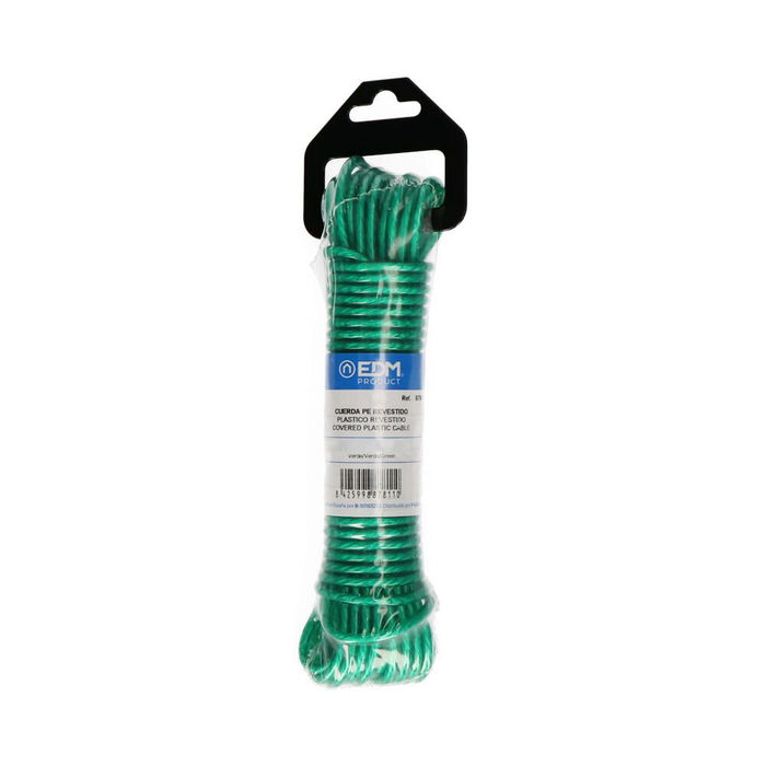 Edm Cuerda Plástico Revestido PVC Tendedero 3,8 mm x 25 m Verde