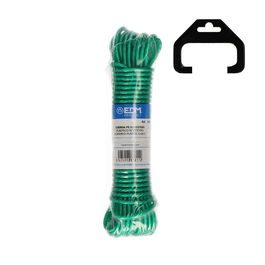 Edm Cuerda Plástico Revestido PVC Tendedero 3,8 mm x 25 m Verde