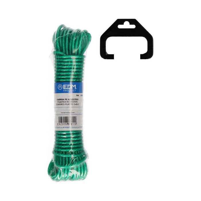 Edm Cuerda de plástico verde revestida de PVC 3,8 mm x 25 m