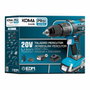 Koma Tools Kit Taladro Percutor Atornillador 20V Pro Series con 2 Baterías y Cargador