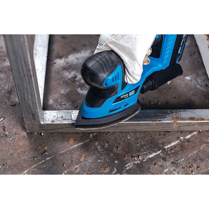 Koma Tools Lijadora Mouse 20V (sin Batería ni Cargador) 20v-lm 20,4 x 15,5 cm, Mango Ergonómico, Velcro, Incluye Filtro y Lijas