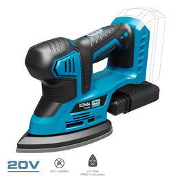 Koma Tools Lijadora Mouse 20V (sin Batería ni Cargador) 20v-lm 20,4 x 15,5 cm, Mango Ergonómico, Velcro, Incluye Filtro y Lijas