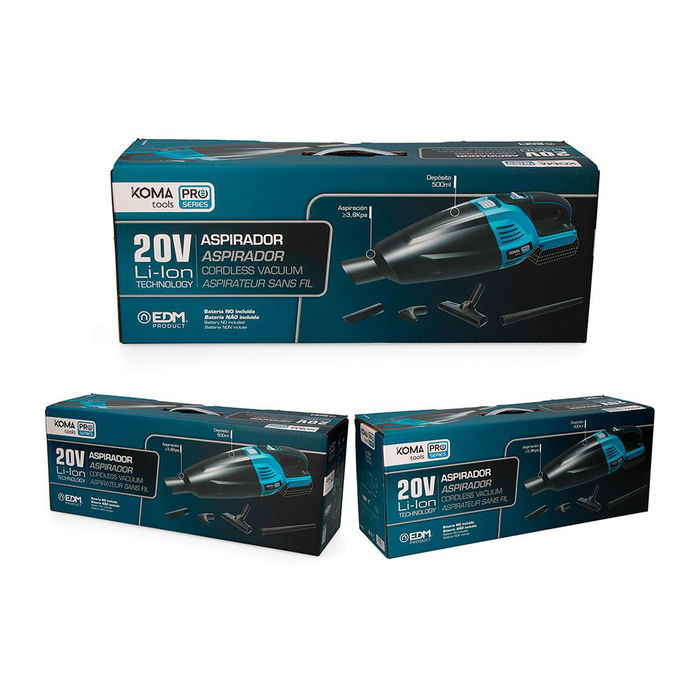 Koma Tools 20v-as Aspiradora de Mano 20V (sin batería ni cargador) 45,5 x 13,5 cm