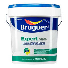 Bruguer Pintura Plástica Acrílica Estirenada Antimoho Expert Blanco Mate 15 L Interior/Exterior