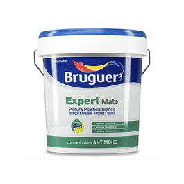 Bruguer Pintura Plástica Acrílica Estirenada 4 L Mate Blanco Antimoho Expert para Interior y Exterior, para Paredes y Techos