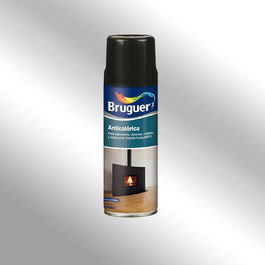 Bruguer Pintura Spray Anticalórica Mate Aluminio 400 ml Uso Interior/Exterior para Barbacoas, Chimeneas y Estufas