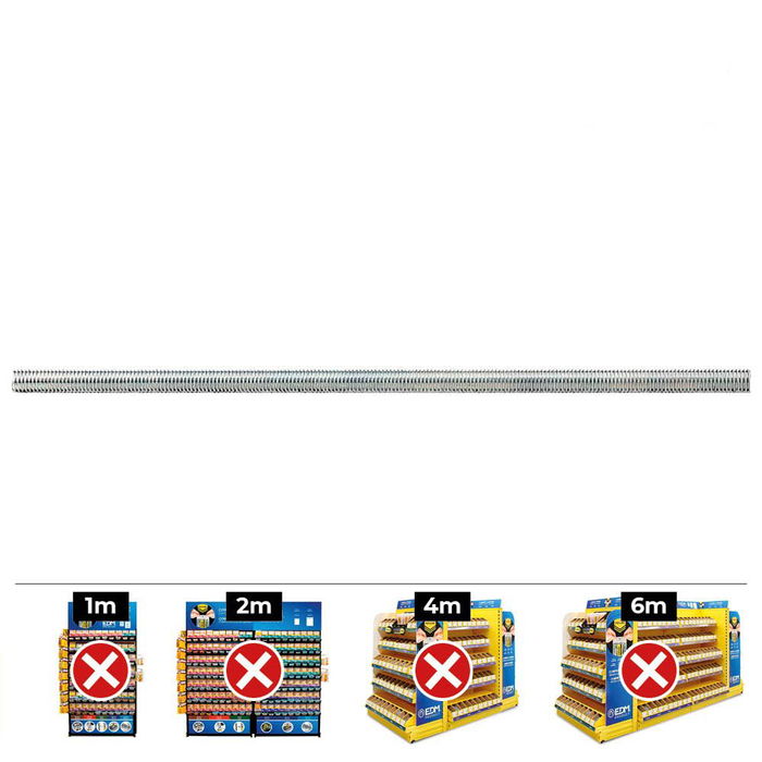 Celo Varilla Roscada DIN 975 M6 x 1000mm Zincado Acero Caja 100 Unidades Celo Varilla Roscada DIN 975 M6 x 1000mm Zincado Acero Caja 100 Unidades