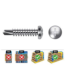 Celo Tornillos punta broca alomada rosca chapa Philips Din 7504n ø4,8x19mm zincado caja 250 unid.