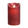 Lumineo Vela de cera LED rojo acabado metálico ø7,5 x 12,5 cm