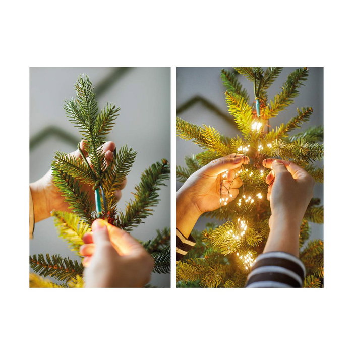 Lumineo Guirnalda de micro LED de 180 cm, 408 luces, blanco cálido, exterior