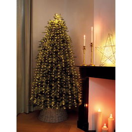 Lumineo Guirnalda Fija Micro LED para Árbol 180 cm 408 LEDs Luz Cálida Exterior IP44 Cable Verde