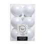 Decoris Caja de 12 bolas de navidad blancas Ø6 cm