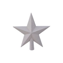 Decoris Estrella Blanca para Árbol de Navidad con Purpurina 19x4.2x19cm