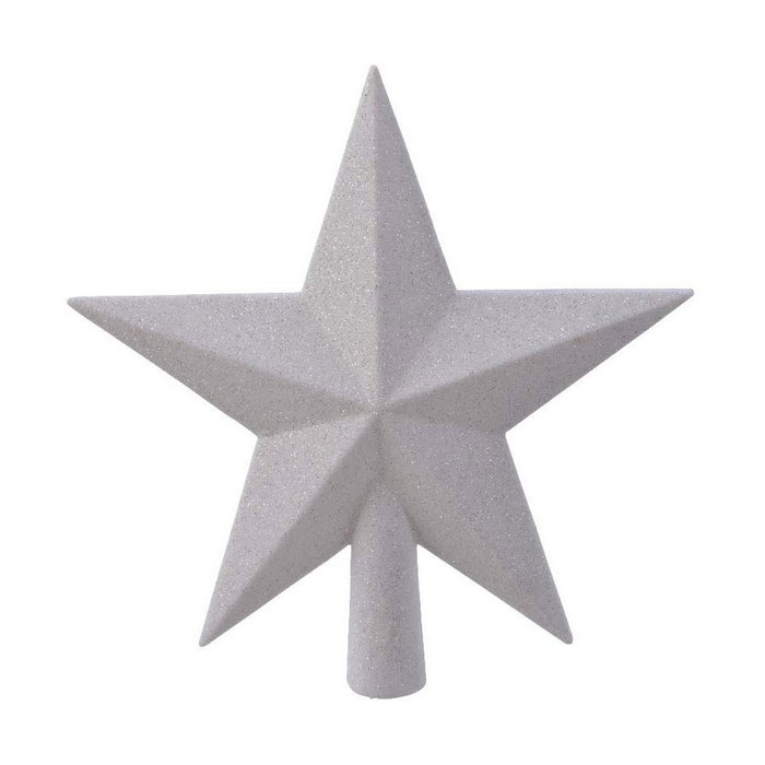 Decoris Estrella blanca para árbol de Navidad con purpurina 19x4,2x19cm