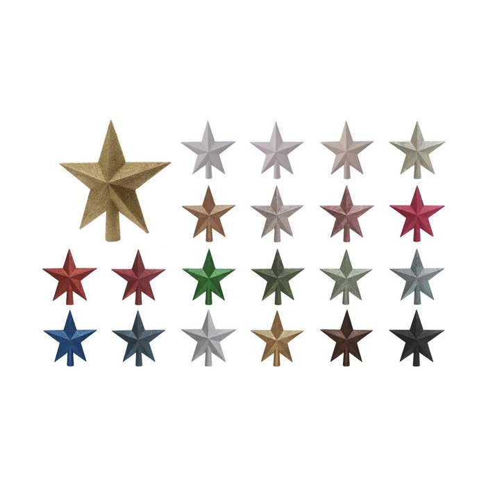Decoris Estrella blanca para árbol de Navidad con purpurina 19x4,2x19cm