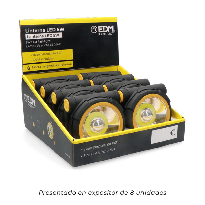 Linterna led 5 W 3 x aa (pilas incluidas)