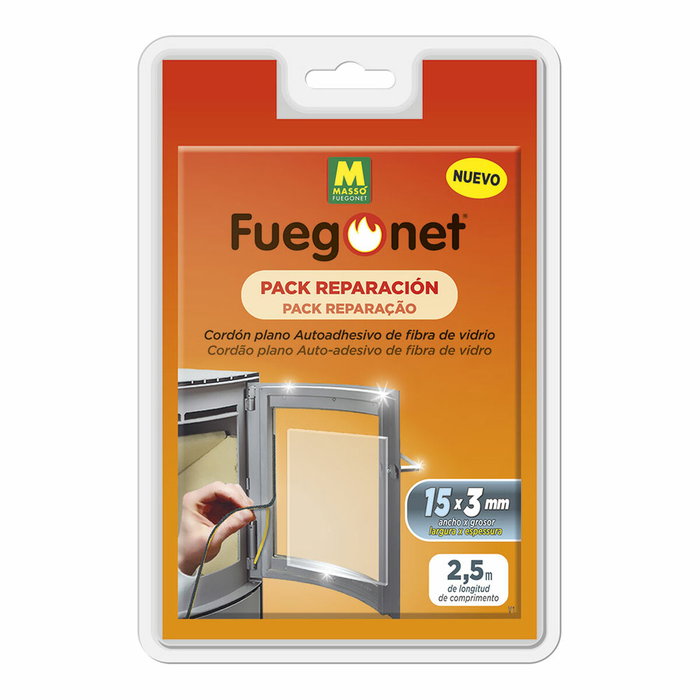 Massó Pack de reparación de cordón plano autoadhesivo de fibra de vidrio 15 x 3 mm, 2,5 m Massó Pack de reparación de cordón plano autoadhesivo de fibra de vidrio 15 x 3 mm, 2,5 m