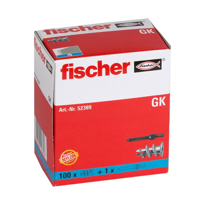 FISCHER Taco autoperforante GK para placas de cartón-yeso, tornillos 4-5 mm
