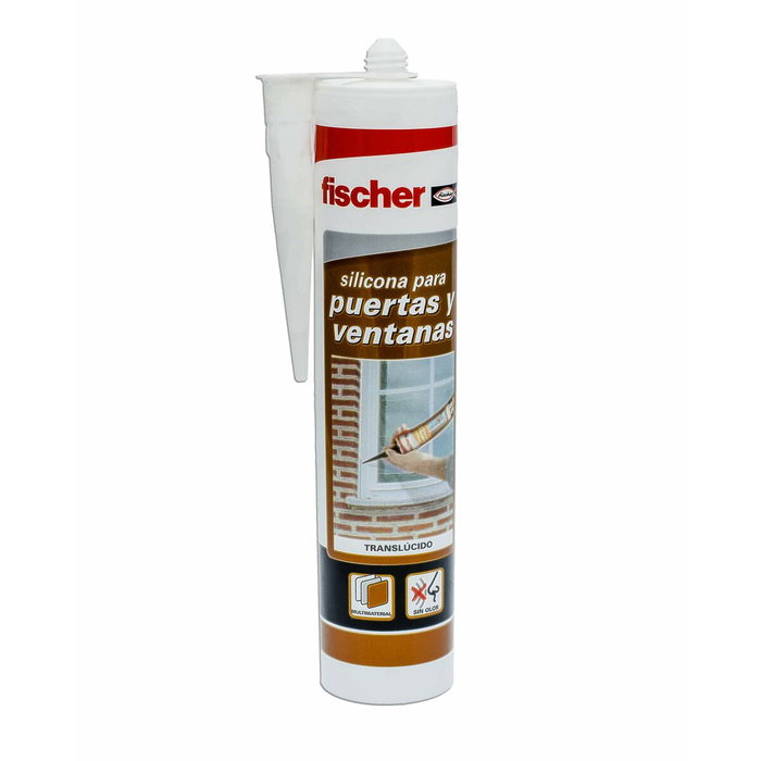 Fischer Silicona neutra transparente para puertas y ventanas 300 ml Fischer Silicona neutra transparente para puertas y ventanas 300 ml